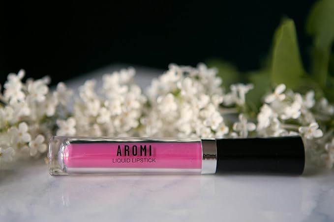 Aromi Matte Liquid Lipstick | Light, Peachy Pink Lip Color For Women, Warm Undertones, Baby Pink Shade (Cherry Blossom)