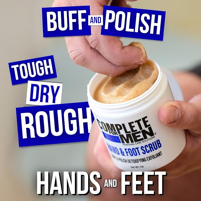 COMPLETE FOR MEN - Hand and Foot Scrub: Exfoliating Feet, Hand Exfoliant, Sugar Scrub for Dry Skin, Moisturizing Rough Skin Remover, Ideal for Hands and Feet Care, Scrub for Men
