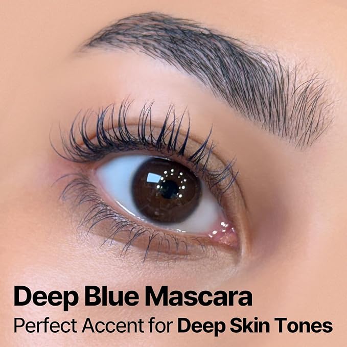 COSNORI Perfect Setting Waterproof Mascara Long&Curl 05 Royal Blue – Natural Defined Lashes with Long-Lasting Curl Hold, Deep Blue Mascara, Perfect Accent for Deep Skin Tones, 0.23fl oz