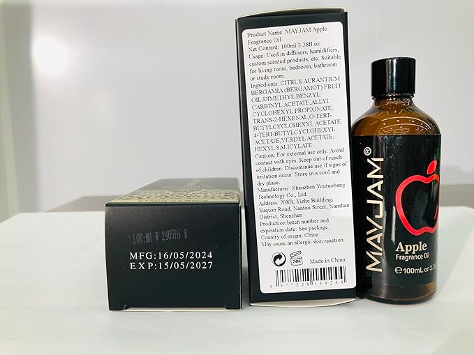 MAYJAM Apple Fragrance Oil for Diffusers, 3.38 FL.OZ