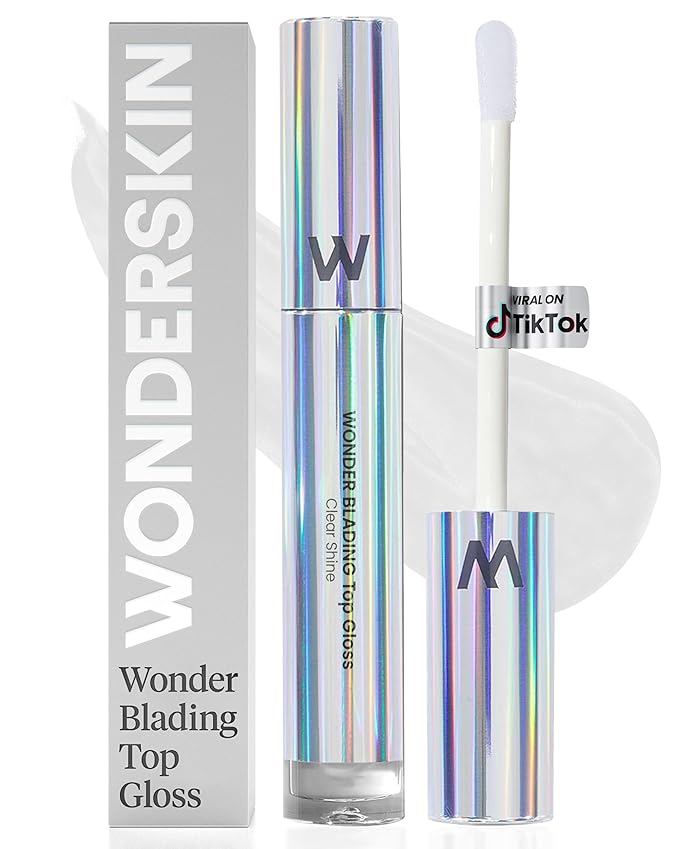 Wonderskin Lip Gloss - Clear Shine Top Gloss, Long Lasting Gloss