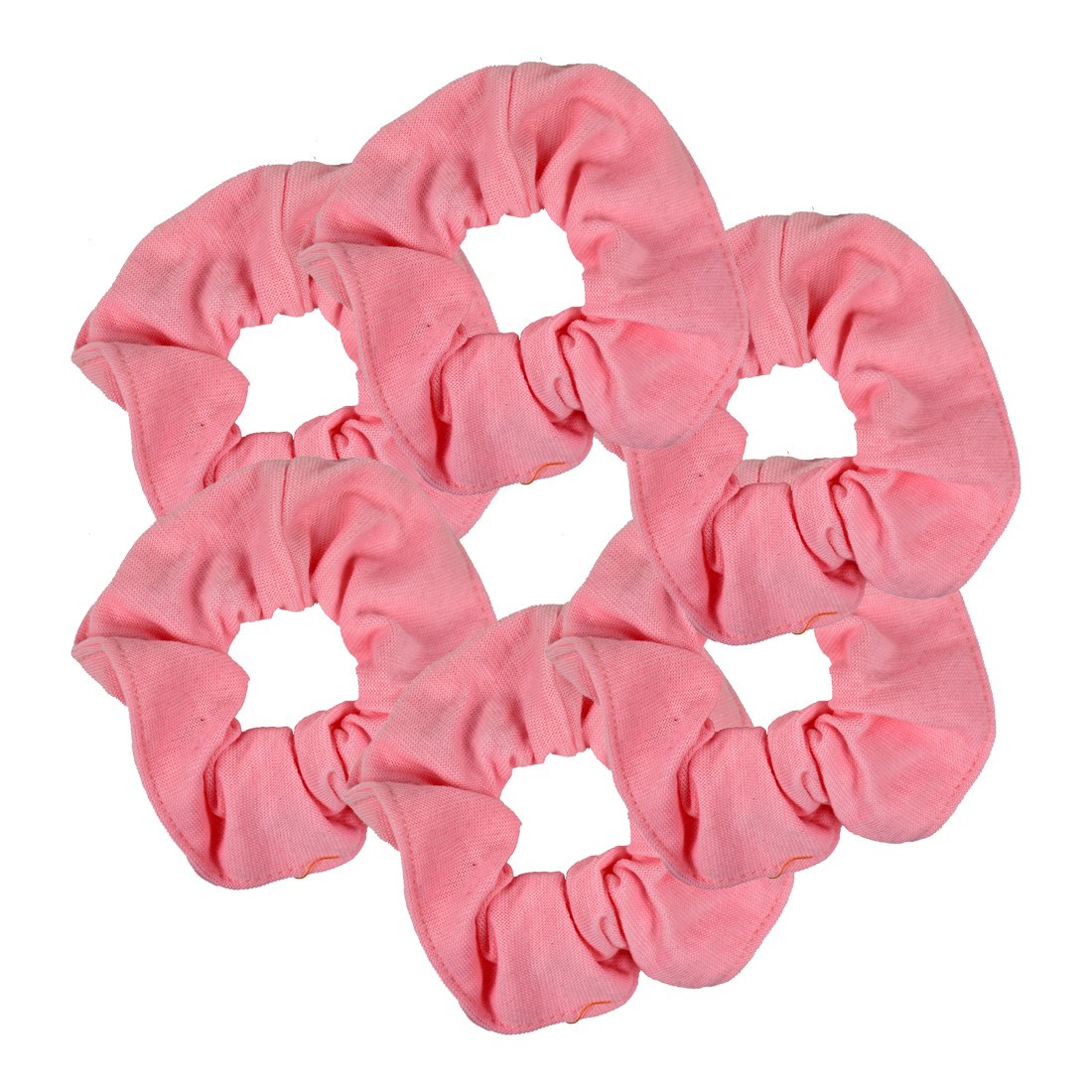 Motique Accessories Large Scrunchies for Women, Pack of 6, Light Pink