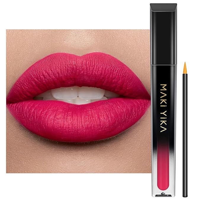 MAKI YIKA Magenta Red Lipstick Matte Liquid for Women LongLasting Lipsticks