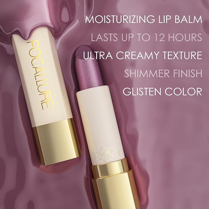 FOCALLURE Shimmer Metallic Lipstick, Non-Drying Hydrating Formula, Fuller-Looking Lips, High Pigment Sparkly Lip Color, Back to School Gift, Sweet Karma