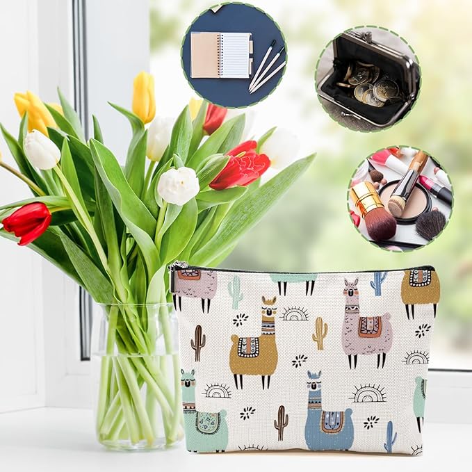 Llama Gifts Makeup Bag Cute Alpaca Cosmetic Bag Alpaca Llama Themed Gifts