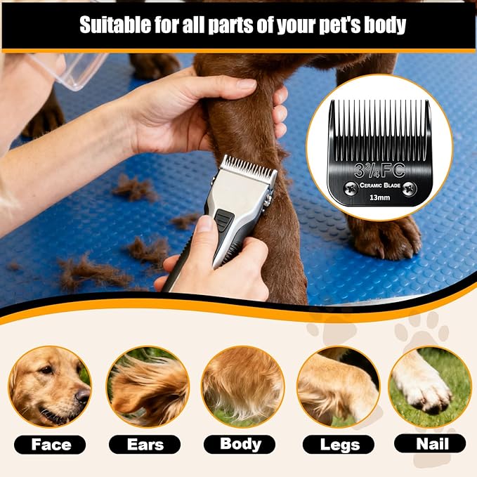 3PCS 3FC Dog Grooming Blades Replacement Compatible with Andis Dog Clippers