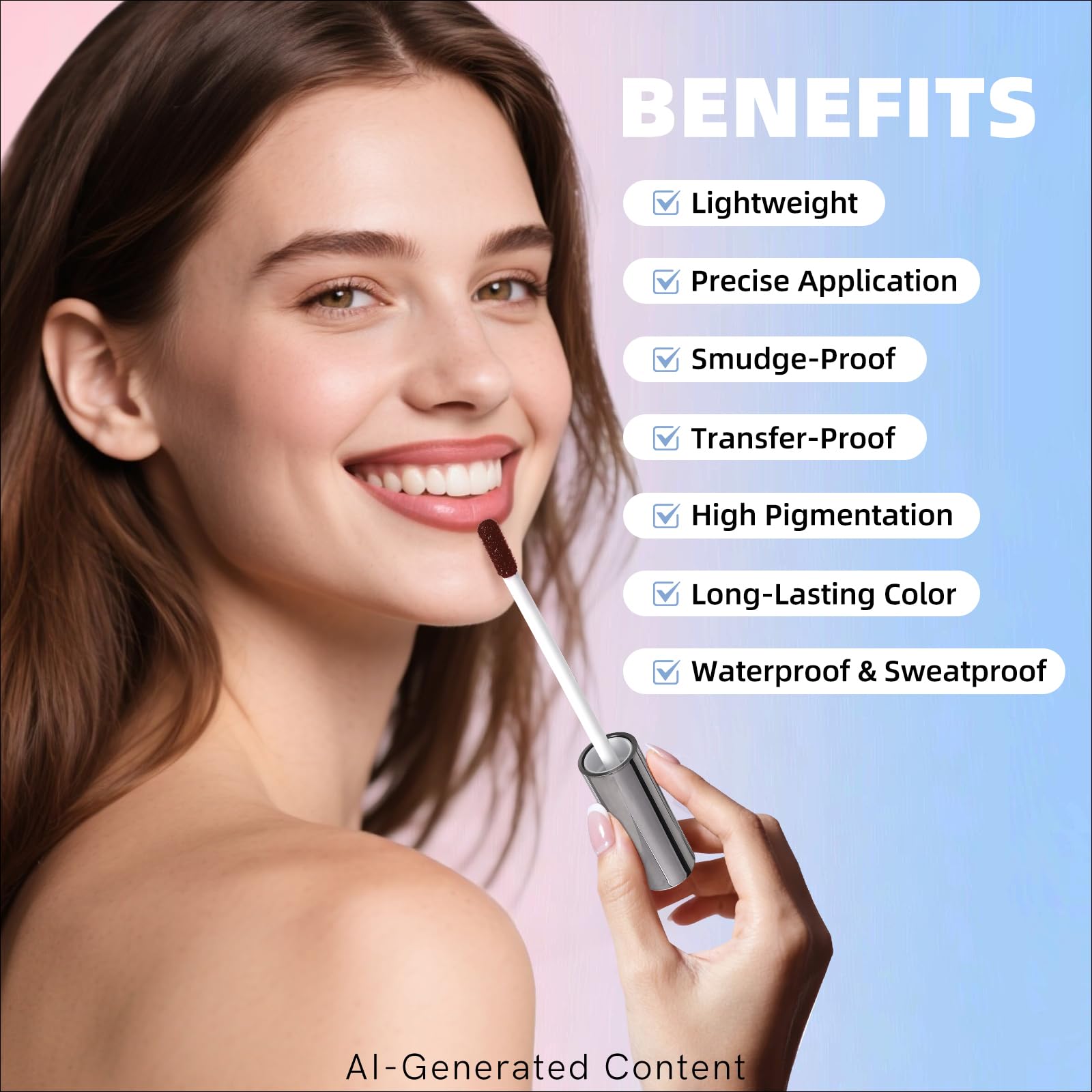 KIMUSE Peel Off Lip Stain, 24H Long Lasting, Waterproof & Transfer-Proof Matte Lip Tint with Vitamin E, 3 Colors, Vegan & Cruelty-Free for Sensitive Skin, Ideal for Daily & Date Looks