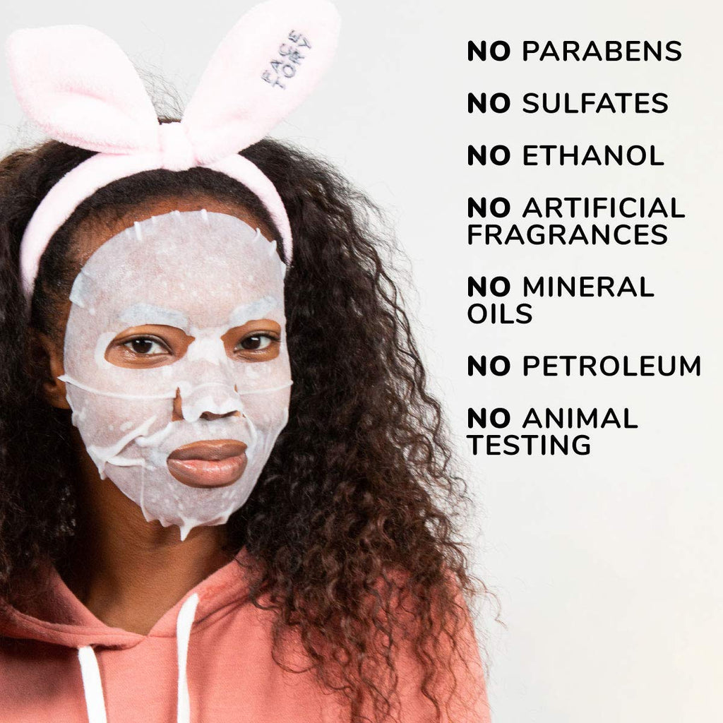 FACETORY K Beauty Face Mask Skin Care - Everyday ACAI Rejuvenating Sheet Mask | Plant-Based with Acai Infusion (10 Pack)