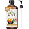 Organic Castor Oil with Frankincense Oil 8oz Glass Bottle For Face & Hair