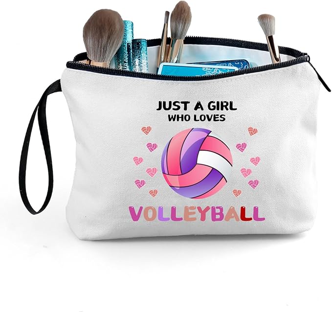ARIOSEY Volleyball Gifts for Girls Women, Small Makeup Cosmetic bag