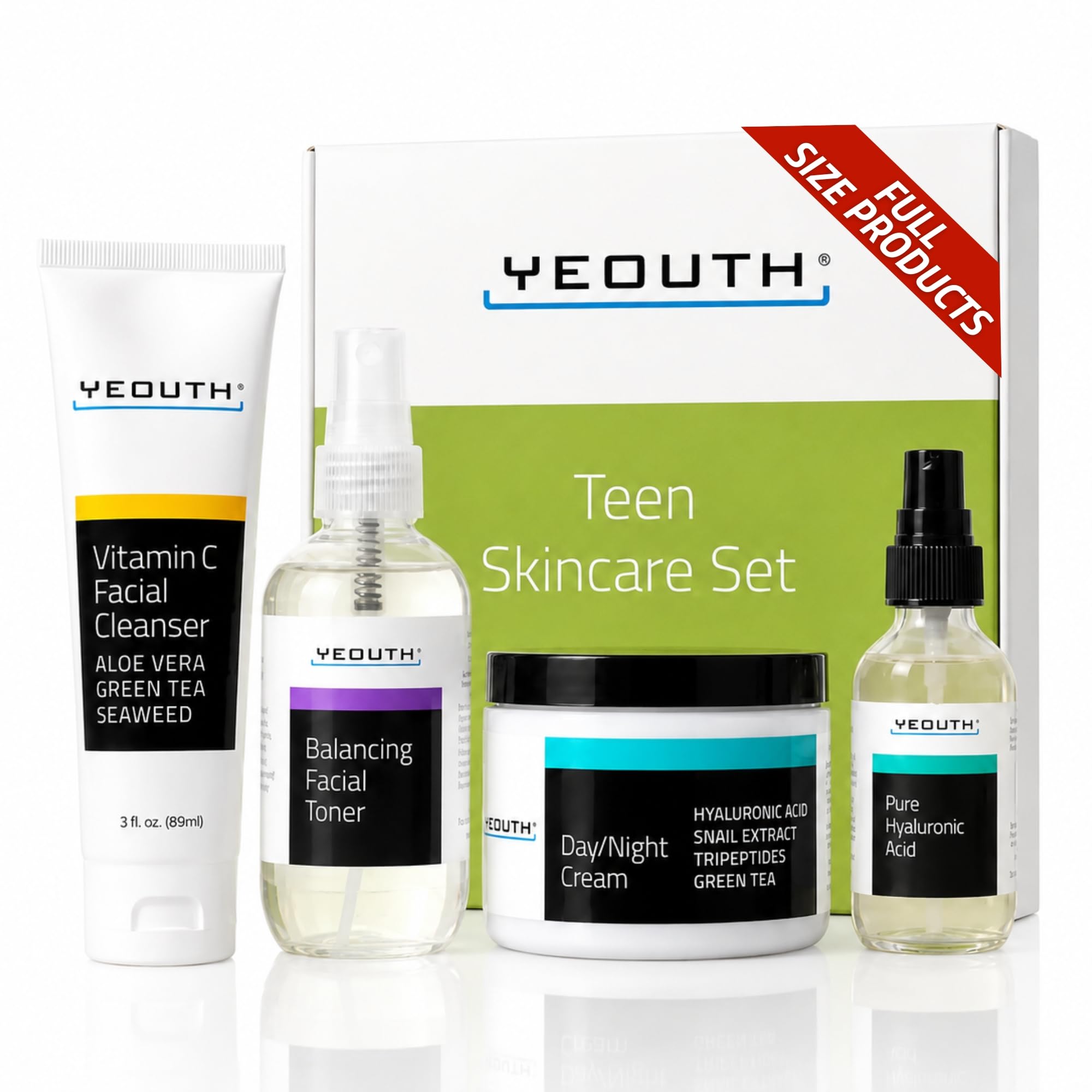 YEOUTH Skincare Set for Teens, 4 Piece Perfect Gift for Teen Girls and Boys