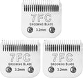 MEMIRY 3 Pcs Size 7FC Detachable Dog Grooming Blades, Compatible with Andis, Oster A5, Wahl KM10 Series Clippers, Cut Length 3.2mm, Silver (7FC 3.2mm, 3Packs)
