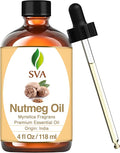 SVA Nutmeg Essential Oil, Glass Bottle with Dropper, 4 Fl Oz (118 ml)
