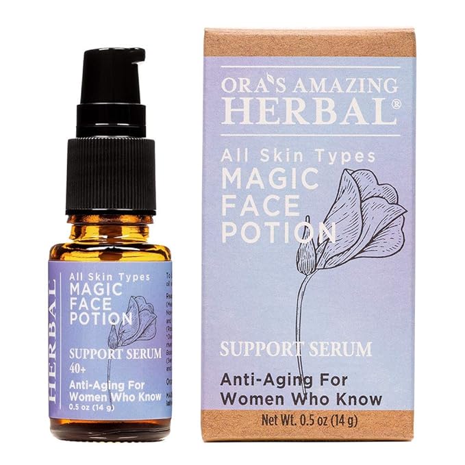 Ora's Amazing Herbal Magic Face Potion, Soothing Moisturizing Balancing, Sea Buckthorn Oil For Face with Frankincense, Licorice, Calendula, Evening Primrose, Meadowfoam, Gua Sha Face Oil, 0.5 oz