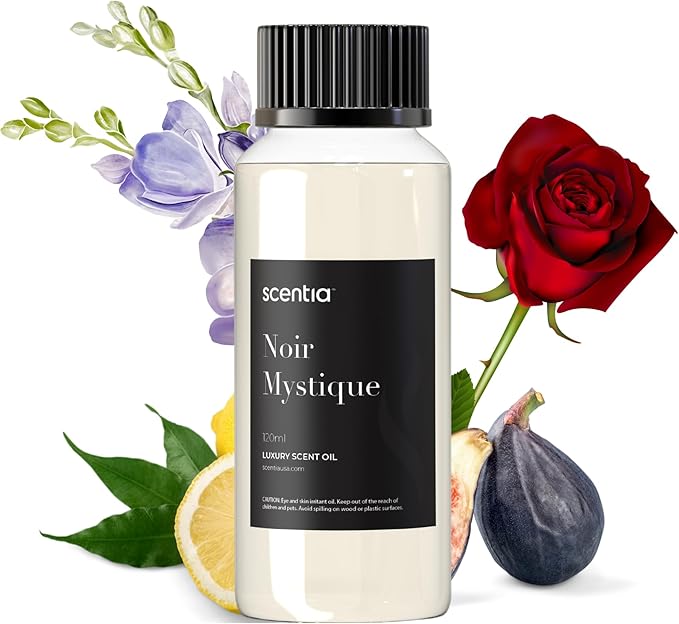 Scentia Noir Mystique Diffuser Oil Refill – Hotel Fragrance Oil Inspired by Edition Hotel – 120 mL – Rose, Bergamot & Musk Long-Lasting Scent for Ultrasonic & Waterless Diffusers, Made in USA