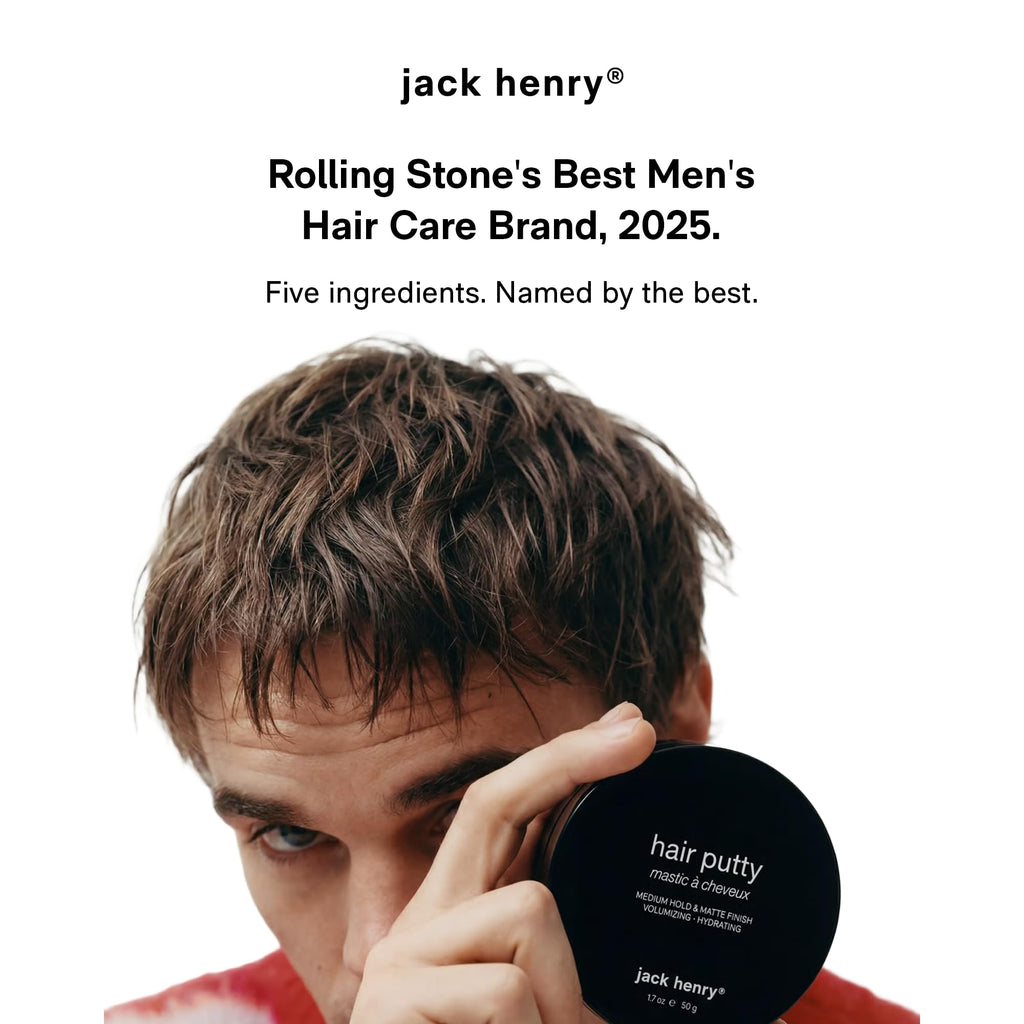 Jack Henry Hair Putty – Natural Matte Finish Styling Paste for Men – Medium Hold, Lightweight, Non-Greasy – With Mango Butter & Broccoli Seed Oil for Nourishment – 1.7 oz