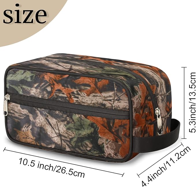 Pardick Travel Toiletry Bag for Men Boy Forest Tree Camo Lightweight Cosmetic Makeup Bag Organizer Waterproof Shaving Bag Dopp Kit with Large Capacity for Toiletries and Shaving Accessories