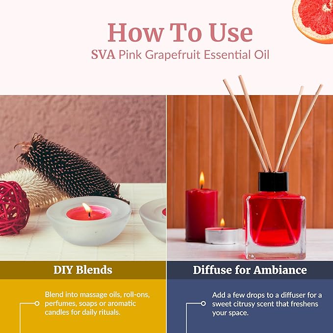 SVA Pink Grapefruit Essential Oil with Dropper, 4 Fl Oz (118 ml)