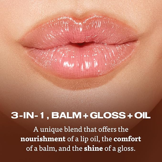 Sacheu Lip Elixir Hydrating Lip Gloss, High-Shine, Clear & Sheer Pink
