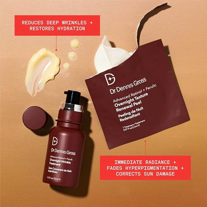 Dr Dennis Gross Advanced Retinol and Ferulic Overnight Wrinkle Treatment, White, 1 oz/ 30 mL