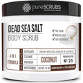 pureSCRUBS Premium Coconut Body Scrub Set, Exfoliating Dead Sea Salt Scrub