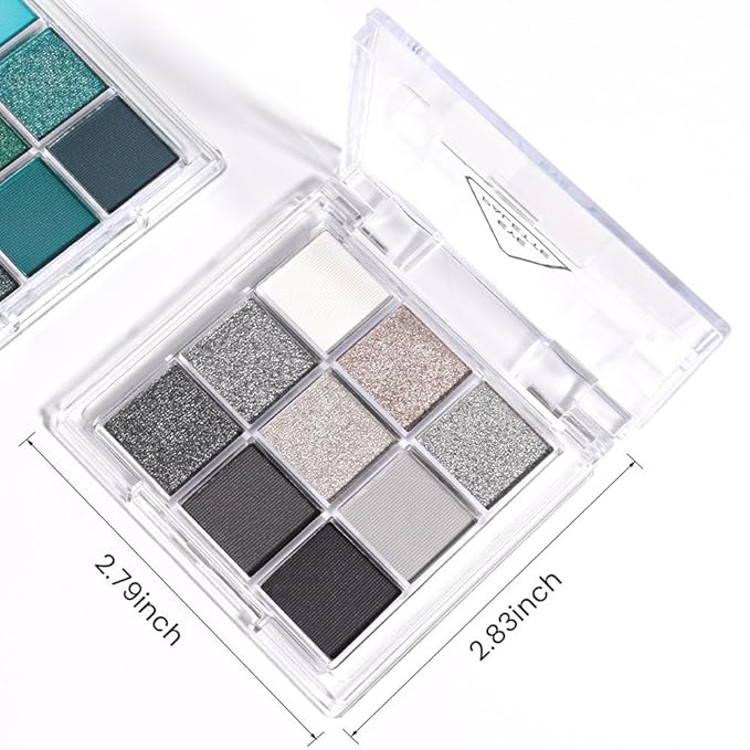 CAKAILA Black Silver Gray Smokey Eyeshadow Palette,Black and White and Sparkly Eye Shadow,Black Smokey Radiance Eyeshadow Palette,Long Lasting Waterproof Womens Eyeshadow Dark