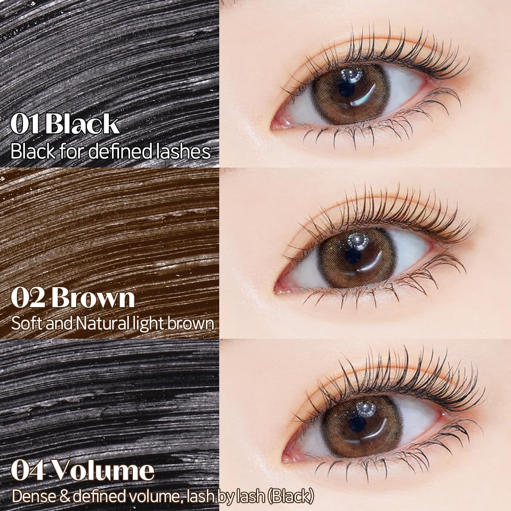 ETUDE Curl Fix Mascara Mini, Lash Mascara, Strong Curl Up, Long-Lasting, Waterproof, Lightweight, Korean Makeup, Beauty, Vegan Certified, Brown (0.14 Fl Oz)