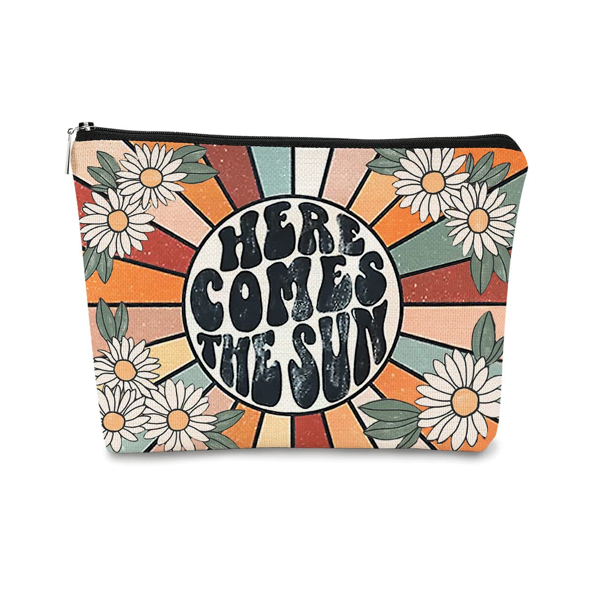BARPERY Boho Gifts Small Pink Makeup Bag Gifts for Women,Sunshine Boho Cosmetic Bag, Bohemian Makeup Bag Organizer,Christmas Birthday Gifts for Mom Friend Sister Wife Teacher