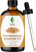 SVA Frankincense Essential Oil – 4 Fl Oz – for Diffuser, Skin & Hair Care – Ideal for Massage & DIY Blends – with Dropper