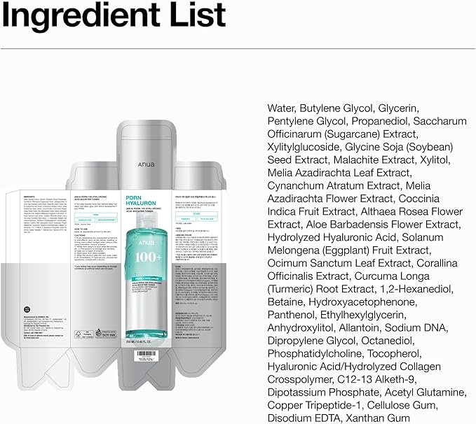 Anua PDRN 100 Hyaluronic Acid Booster Toner, Hydrating Face Toner for Dry Skin, Salmon DNA & Collagen for Glass Skin Glow, Moisturizing Daily Toner for Smooth Texture, Korean Skincare, 8.45 fl oz