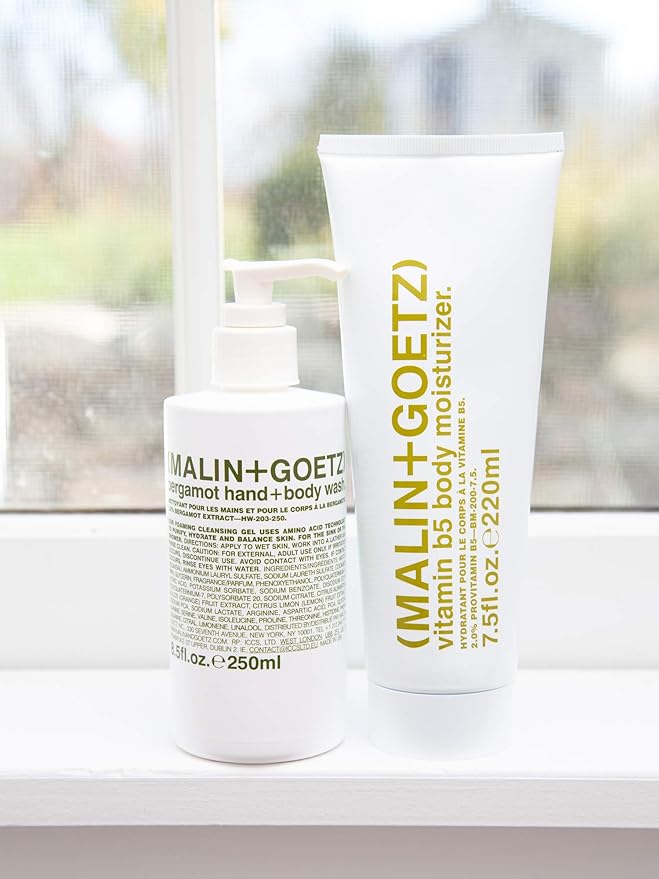 MALIN+GOETZ Hand + Body Wash | Gentle Foaming Cleanser with Botanical Extracts and Amino Acids | Hydrating, pH-Balanced, Unisex Scent | Vegan & Cruelty-Free (Bergamot, 8.5 Fl Oz)