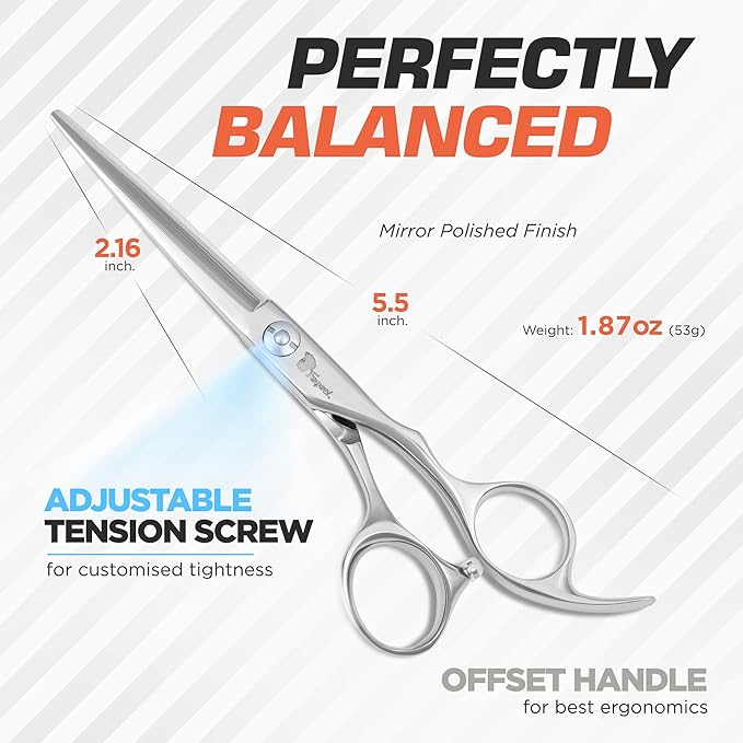 Fagaci Professional Hair Scissors 5.5" Sharp Blades, Hair Cutting Shears
