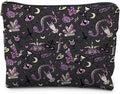 RYYCDOI Purple and Black Halloween Makeup Bag, Witchy Gothic Makeup Bag, Snake Pattern, Waterproof Linen, Unisex-Adult