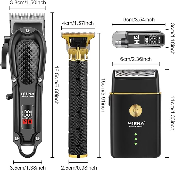 Hair Clippers for Men Professional, Cordless Complete Barber Kit with Electric Hair Clipper T-Blade Beard Trimmer Foil Shaver Nose Trimmer, Men's Hair Cutting Grooming Kit, 8 Guide Combs, Barber/Home