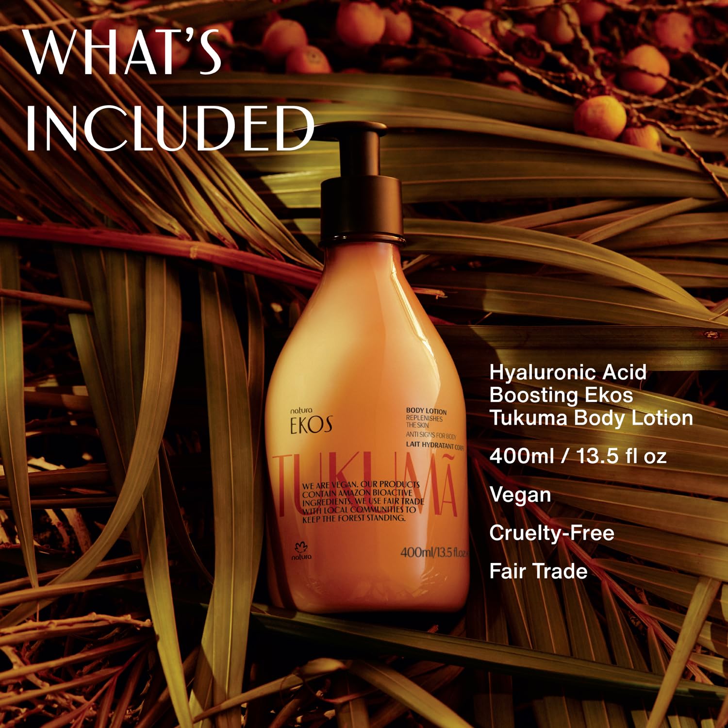 natura – Tukumã Hyaluronic Acid Boosting Body Lotion – Moisturizer for Dry Skin, Improves Texture & Elasticity, Deep Hydration, Vegan Skincare, Brazilian Body Care – 13.5 fl oz (400ml)