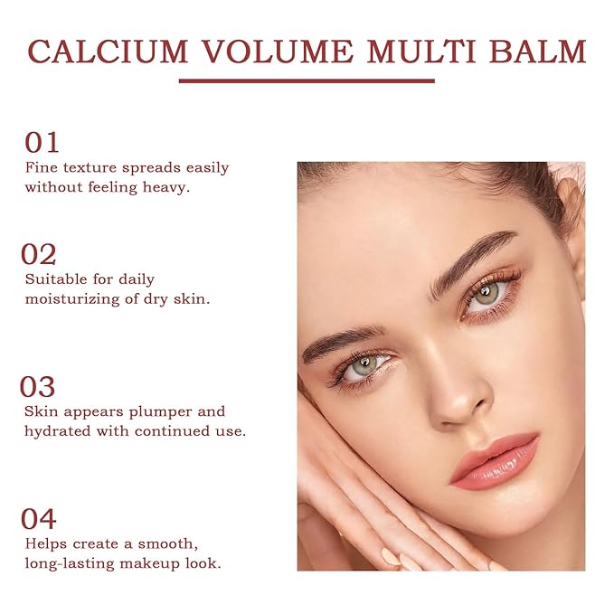 calcium multi balm, Calcium Volume Multi Balm, Wrinkle Core Stick, Collagen Moisturing Stick, Hydrating, Almond & Vitamin E for Lip Balm Eye Cream Neck. 3pcs