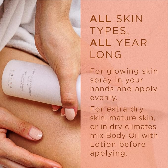 Zents Luminous Cashmere Body Oil (Travel Size - Mandarin Fragrance) 1 fl oz
