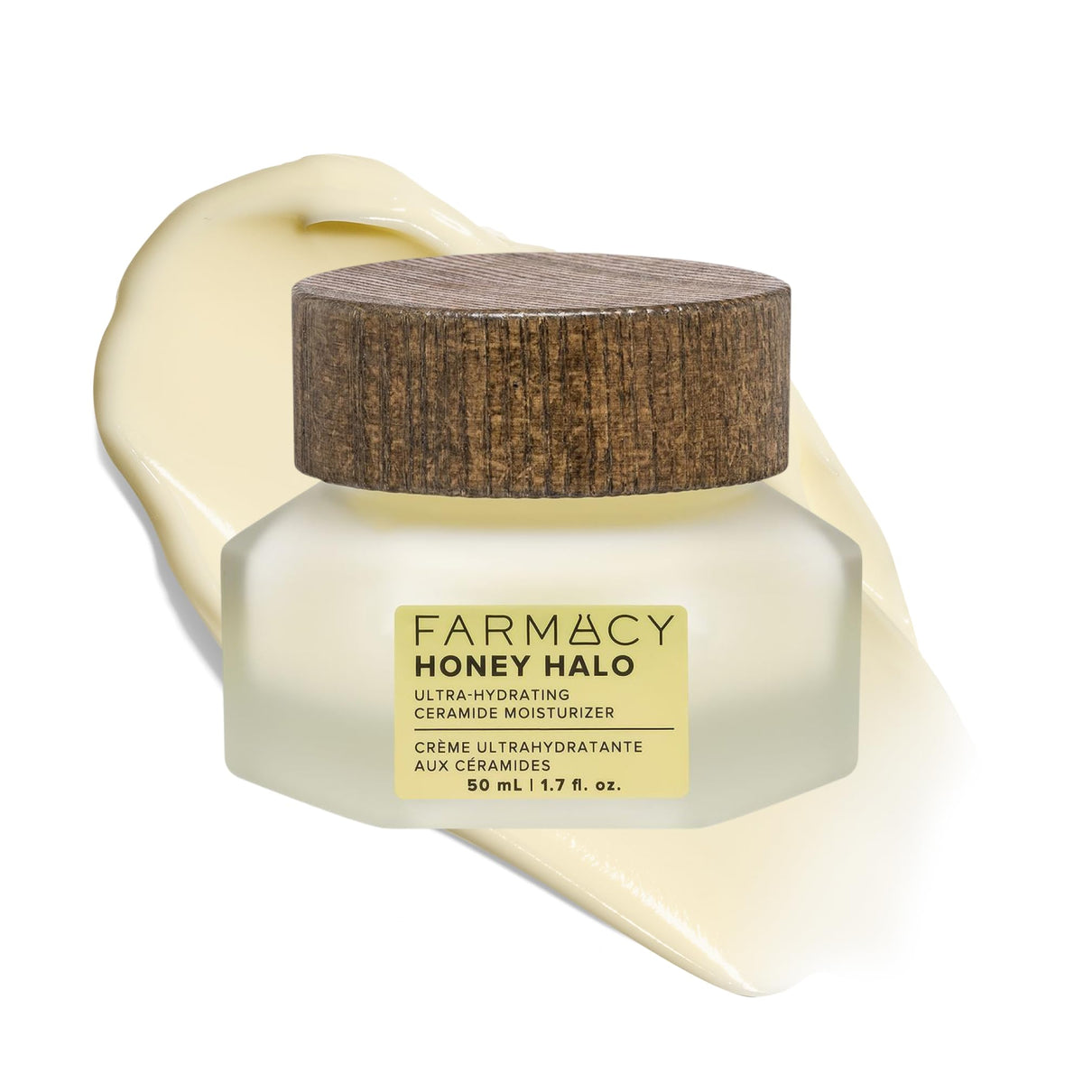 Farmacy Ceramide Face Moisturizer - Honey Halo Ultra Hydrating Facial Moisturizer with Buckwheat Honey + Ceramides - Helps Restore Barrier + Replenish Dryness - Plumping Skin Care for Dry Skin (100ml)