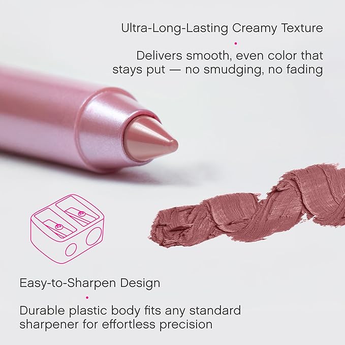 Vivienne Sabó Gel Lipliner Le Grand Volume Sharpenable, Long-Lasting Smudge-Proof Lip Liner & All-Over Lip Color, Creamy Precision Formula, Comfortable Wear, 06 Natural Pink