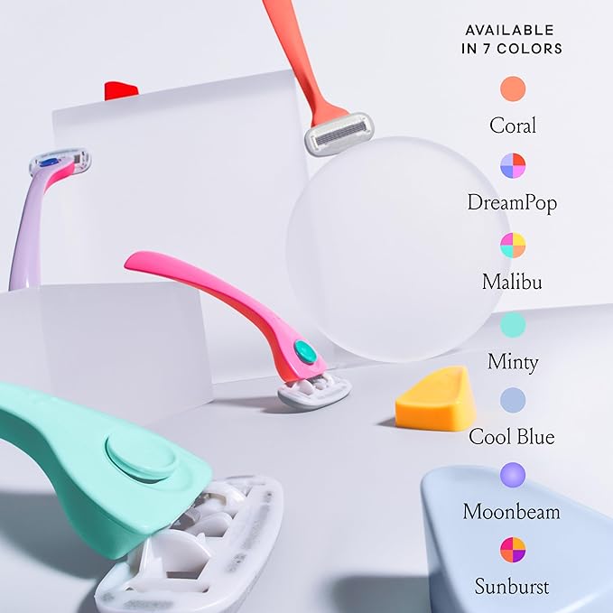 Billie Razors for Women, DreamPop - 1 Handle, 4 Refills & Magnetic Holder
