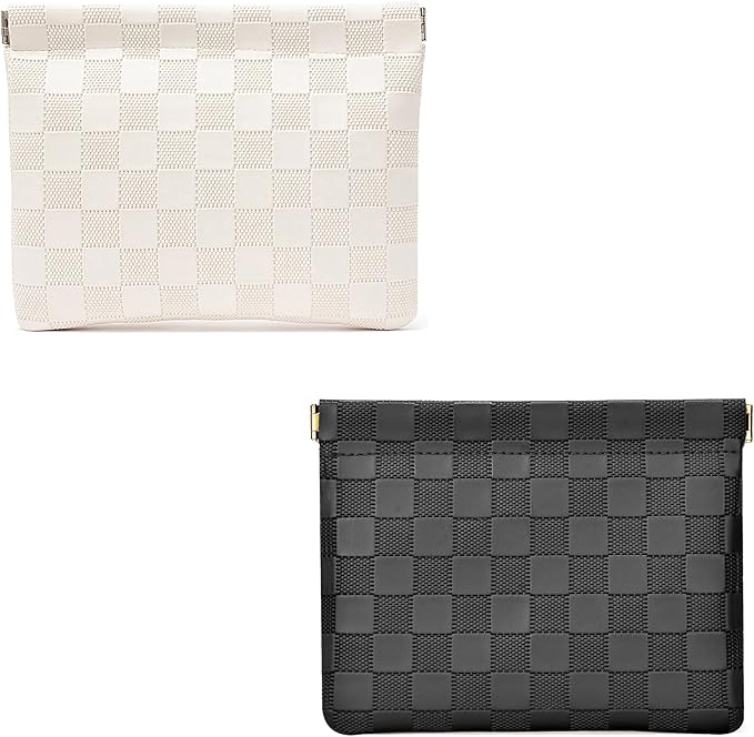 HIGH FIT Faux leather Pocket Cosmetic Bag for Purse,Coin Purse Lipstick Cosmetic Accessories Organizer, Travel Kit Storage Pouch,Waterproof Portable No Zipper Self-closing