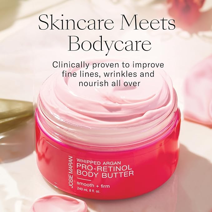 Josie Maran Whipped Argan Pro-Retinol Body Butter, Unscented (8 Fl Oz)