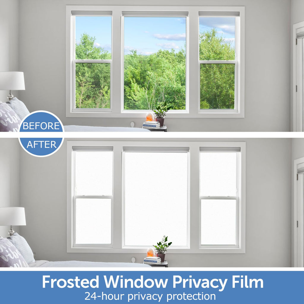 HIDBEA Frosted Window Privacy Film, Frosted White, 35.4 x 78.7 Inch