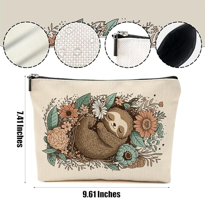 DHKG Cute Sloth Makeup Bag Sloth Gifts Cosmetic Bag for Women Girls Friend