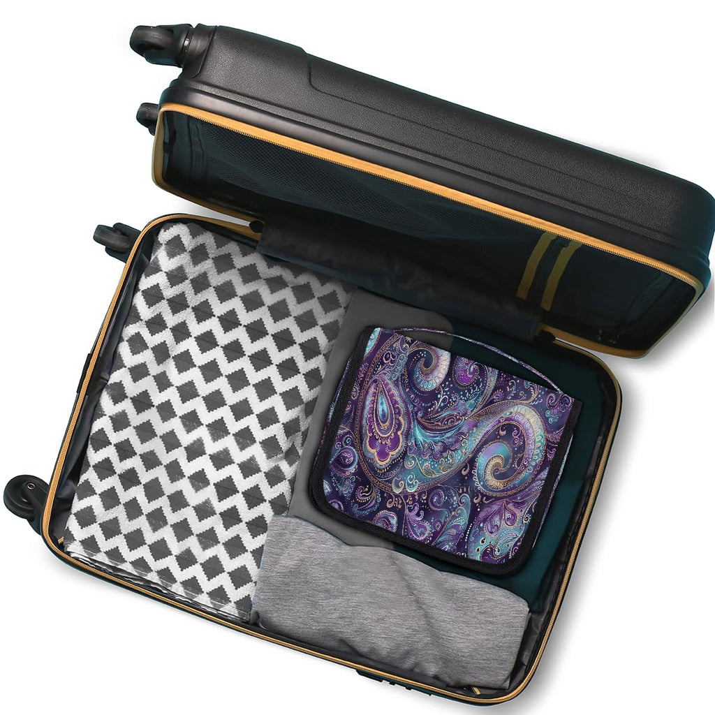 Paisley Travel Toiletry Bag Women Men Hanging Cosmetic Organizer Portable