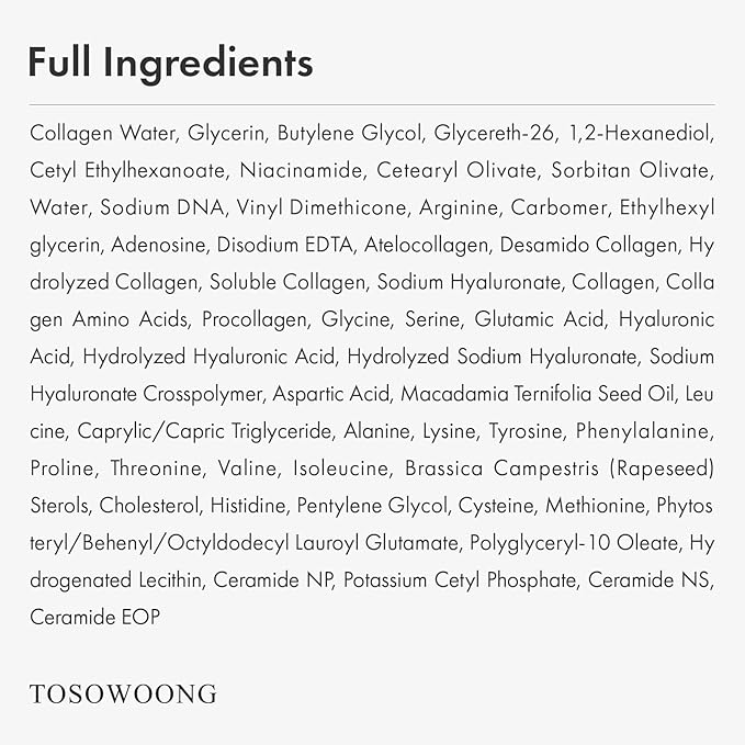 TOSOWOONG Real Collagen Face Serum for Firming & Fine Lines, Wrinkles, Dewy