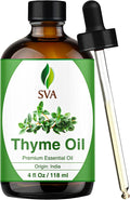 SVA Thyme Essential Oil 4 Fl Oz – for Diffuser, Skin & Hair Care – Ideal for Massage & DIY Blends – with Dropper