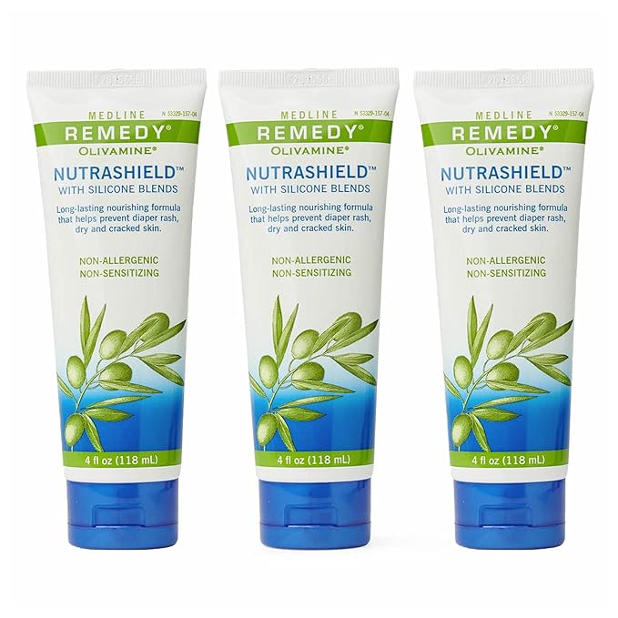 Medline MSC094534 Remedy Nutrashield Skin Protectant, for use as a barrier cream, or dry or chapped skin, diaper rash, incontinence, IAD, or irritated skin