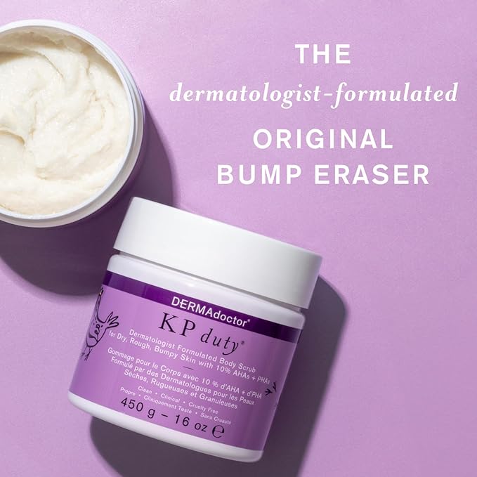 DERMAdoctor KP Bump Eraser Body Scrub for Keratosis Pilaris, 16 Fl oz
