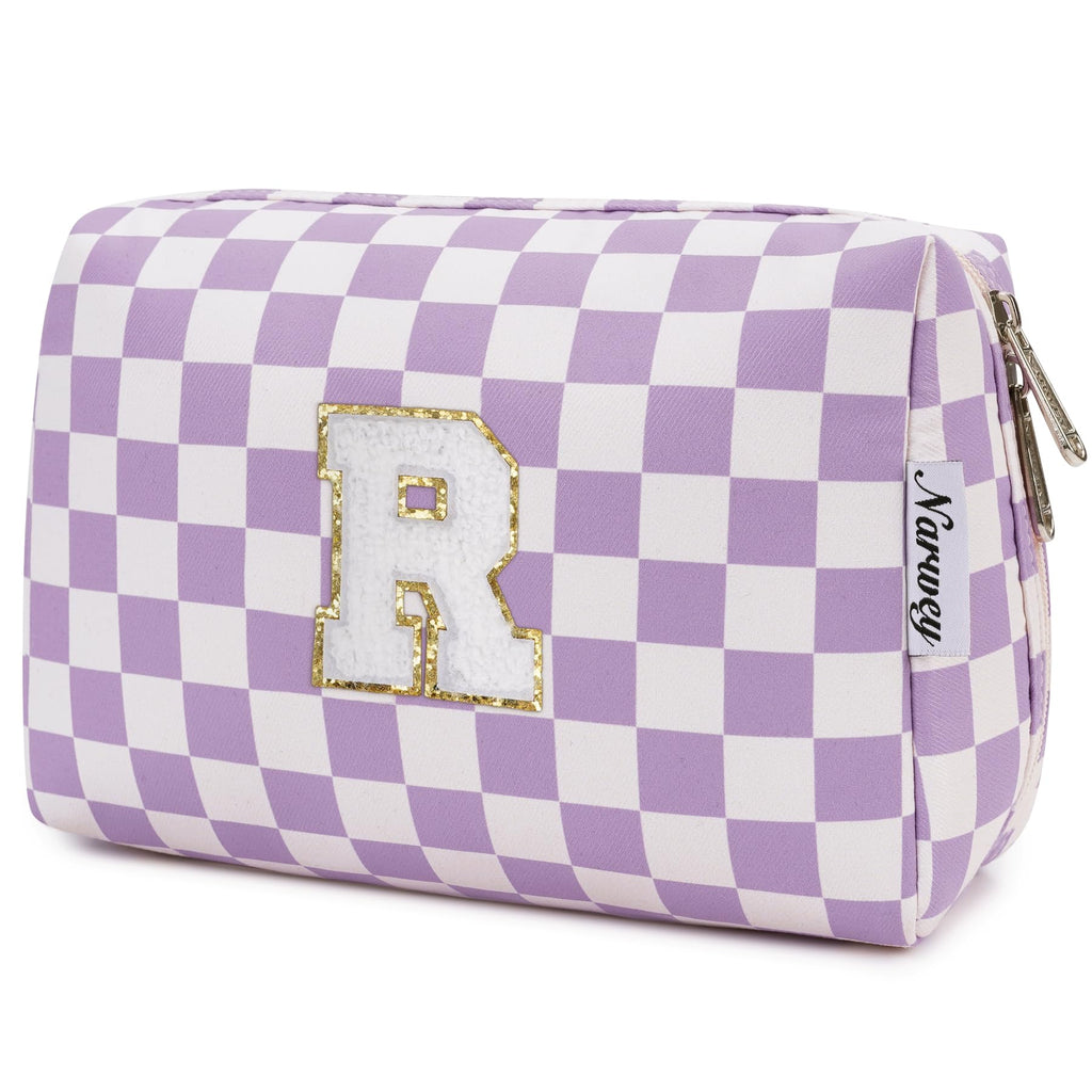 Narwey Initial Makeup Bag, Birthday Gifts for Teen Girls kids Tween Women